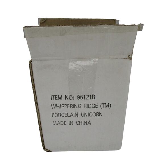 Porcelain Unicorn with Gold Horn and Flowers 6" High Standing 1997 - Picture 7 of 9